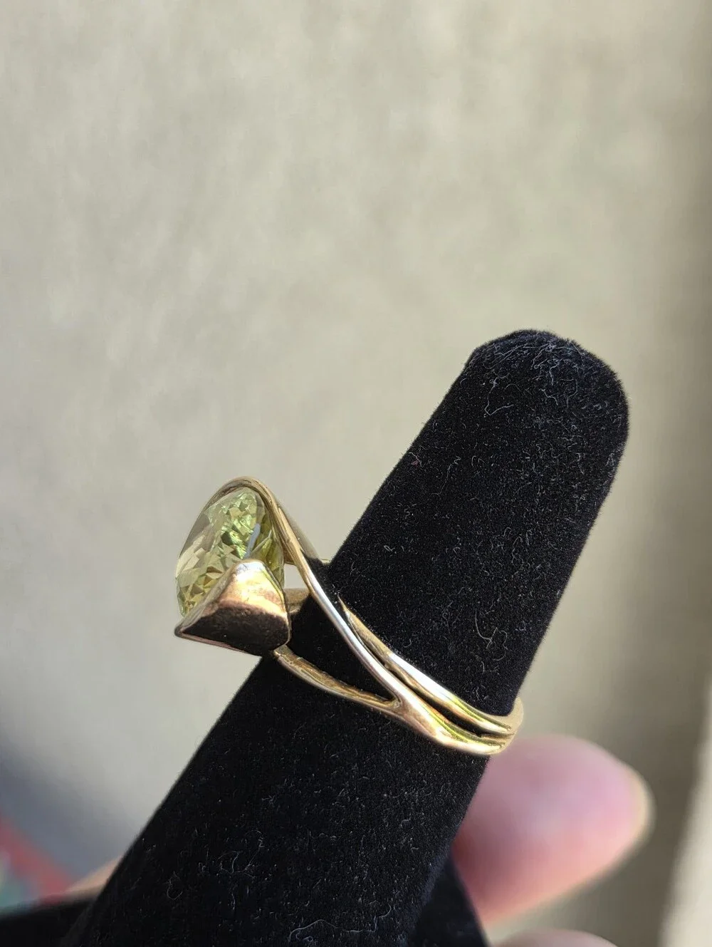 14k Gold Lemon Quartz Ring Sz 6